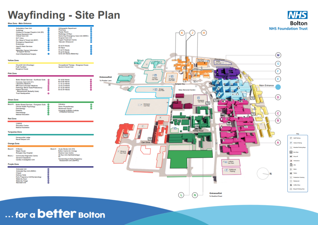 Royal Bolton Hospital site plan