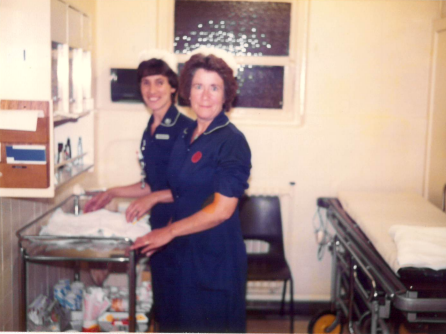 Jean Cummings working at Salford Accident and Emergency in the 1980s